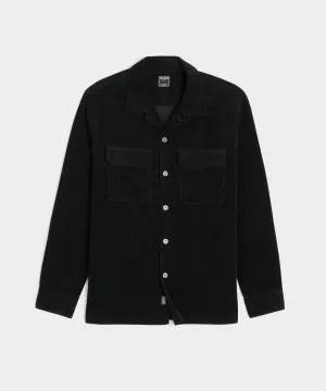 Corduroy Two-Pocket Field Shirt in Black