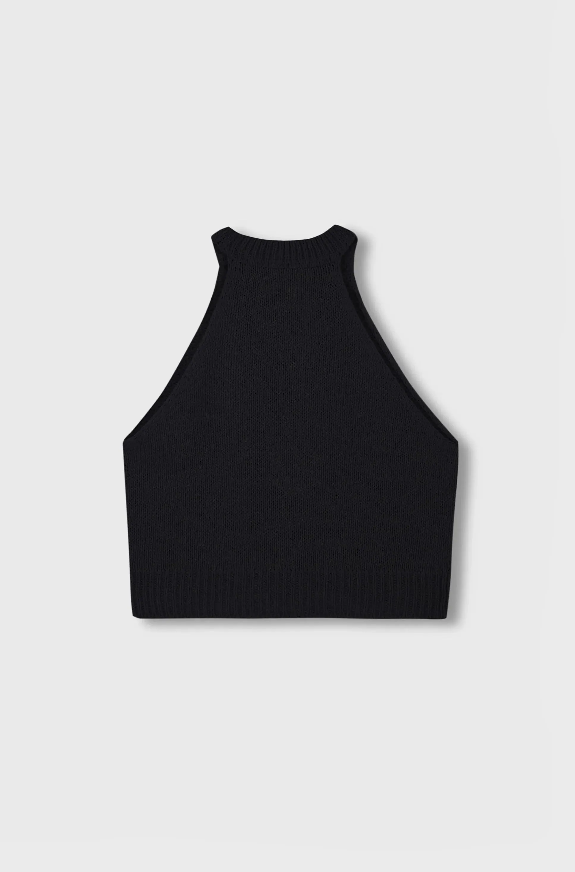 Cotton Halter Opening Top, Black