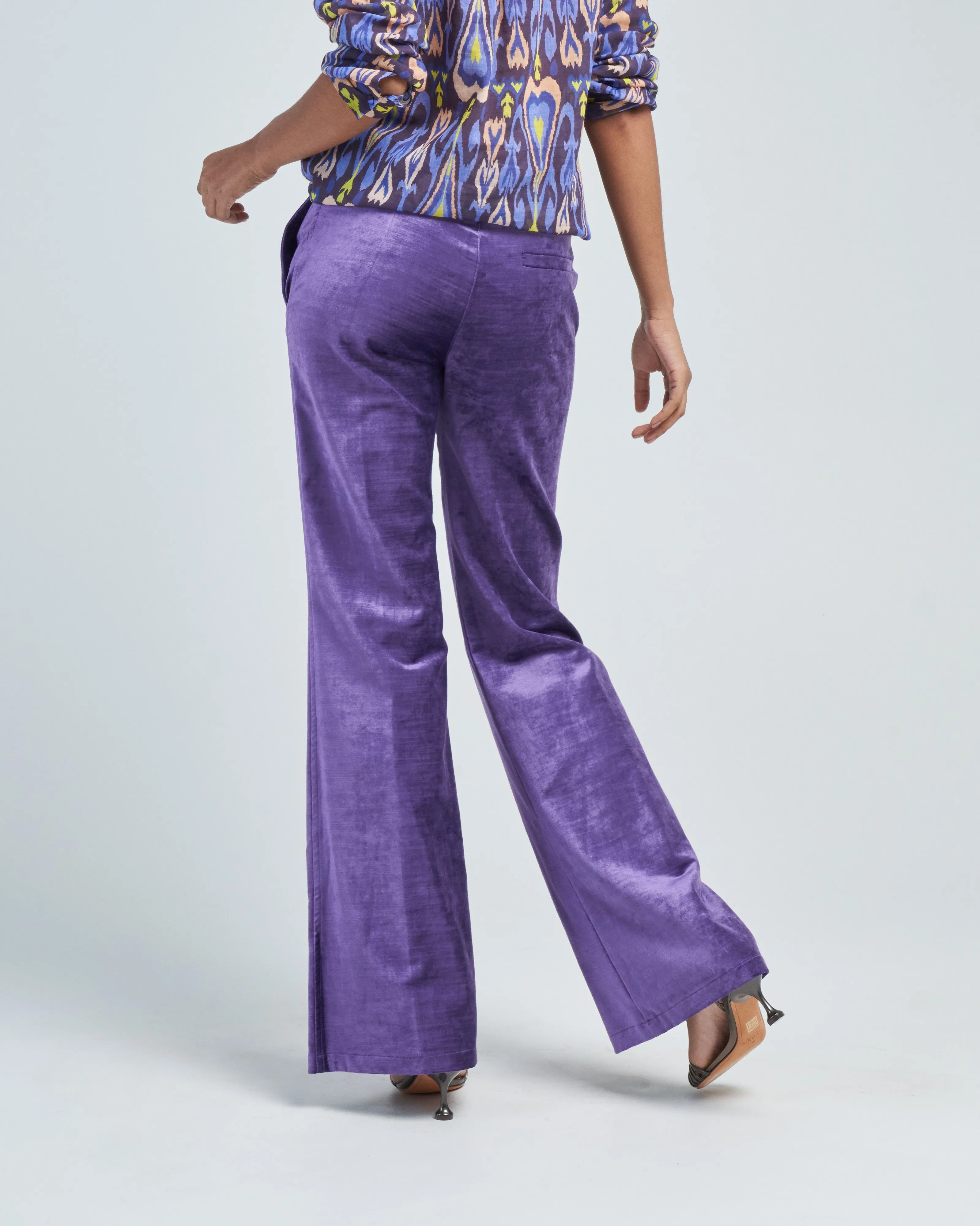 cotton velvet palazzo pants