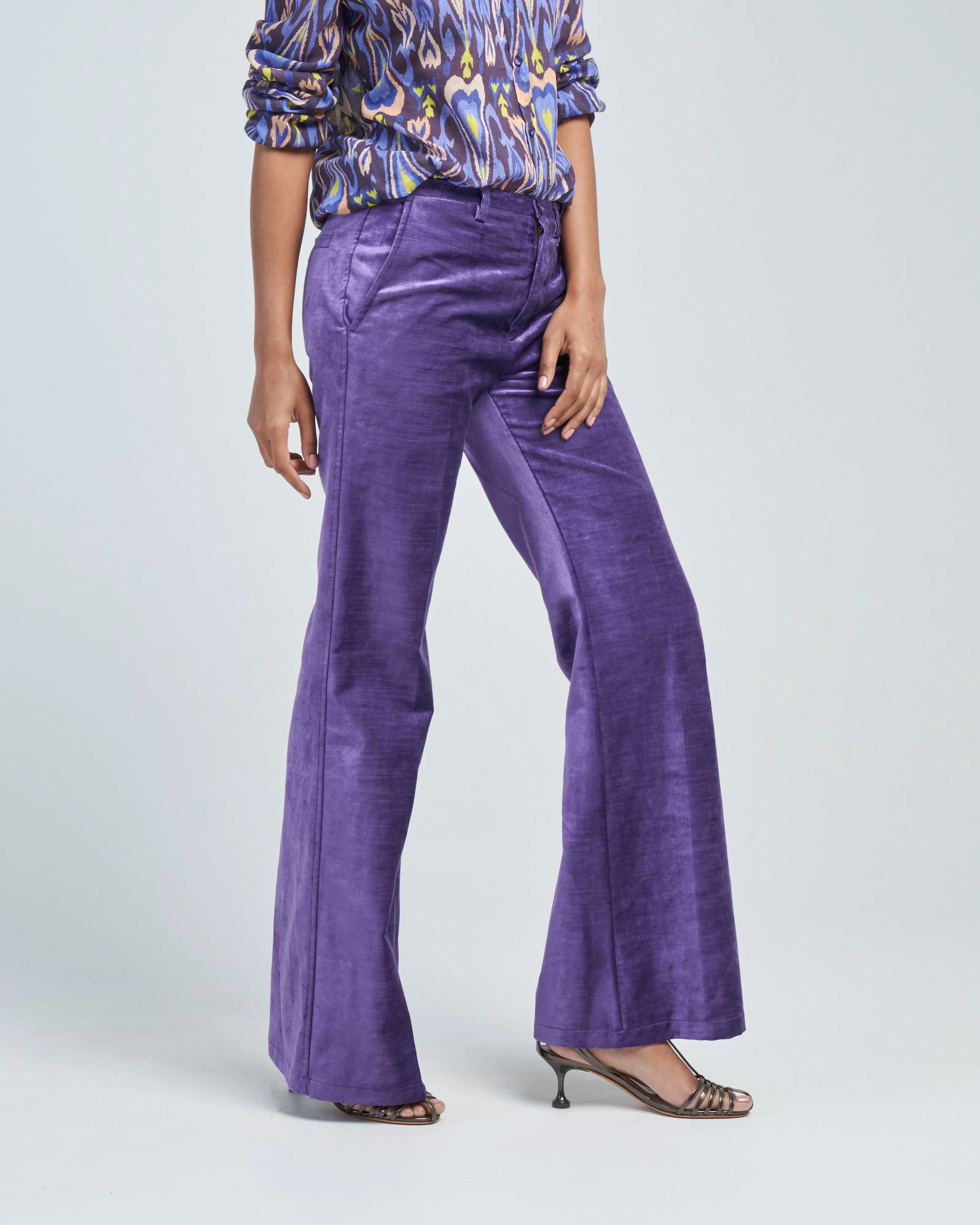 cotton velvet palazzo pants