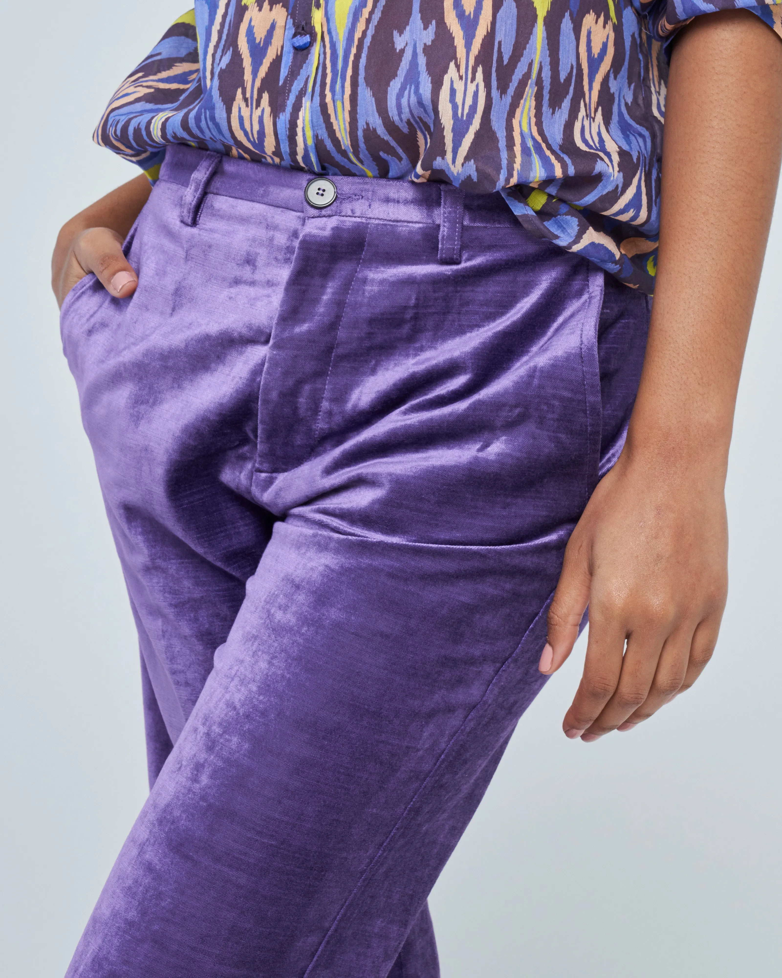 cotton velvet palazzo pants
