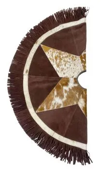 Cowhide Leather Christmas Tree Skirt - Western Star