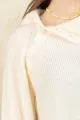 cream button collar sweater