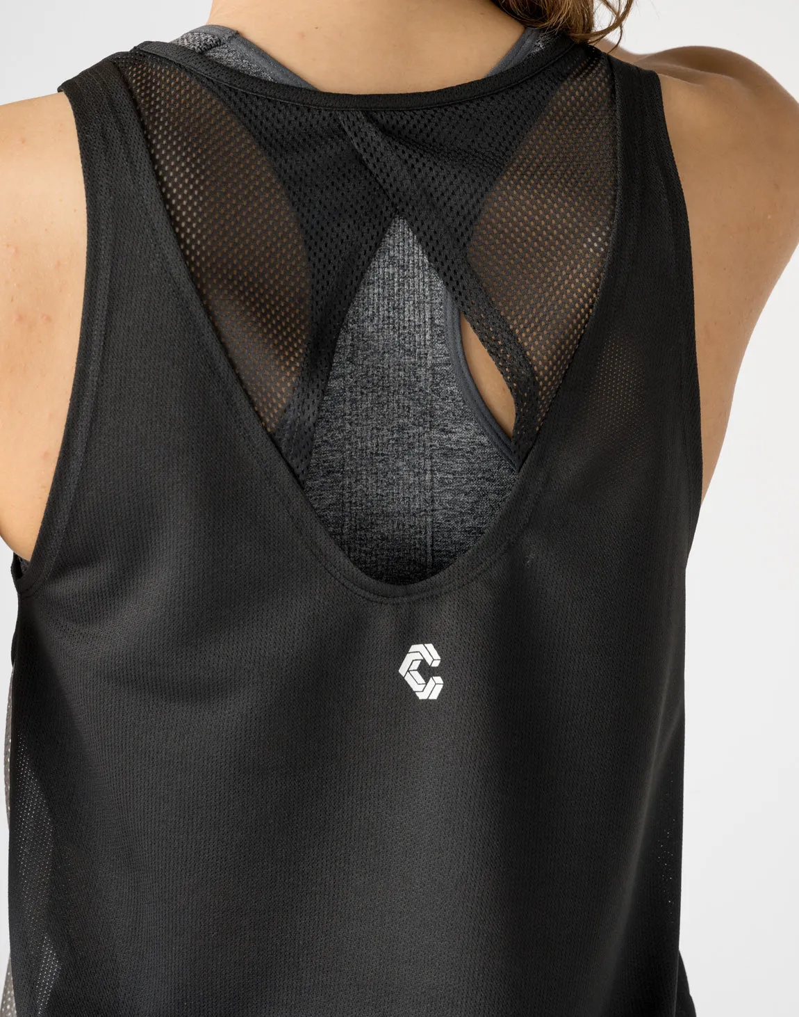 CRONOS WOMEN MESH TANKTOP【BLACK】