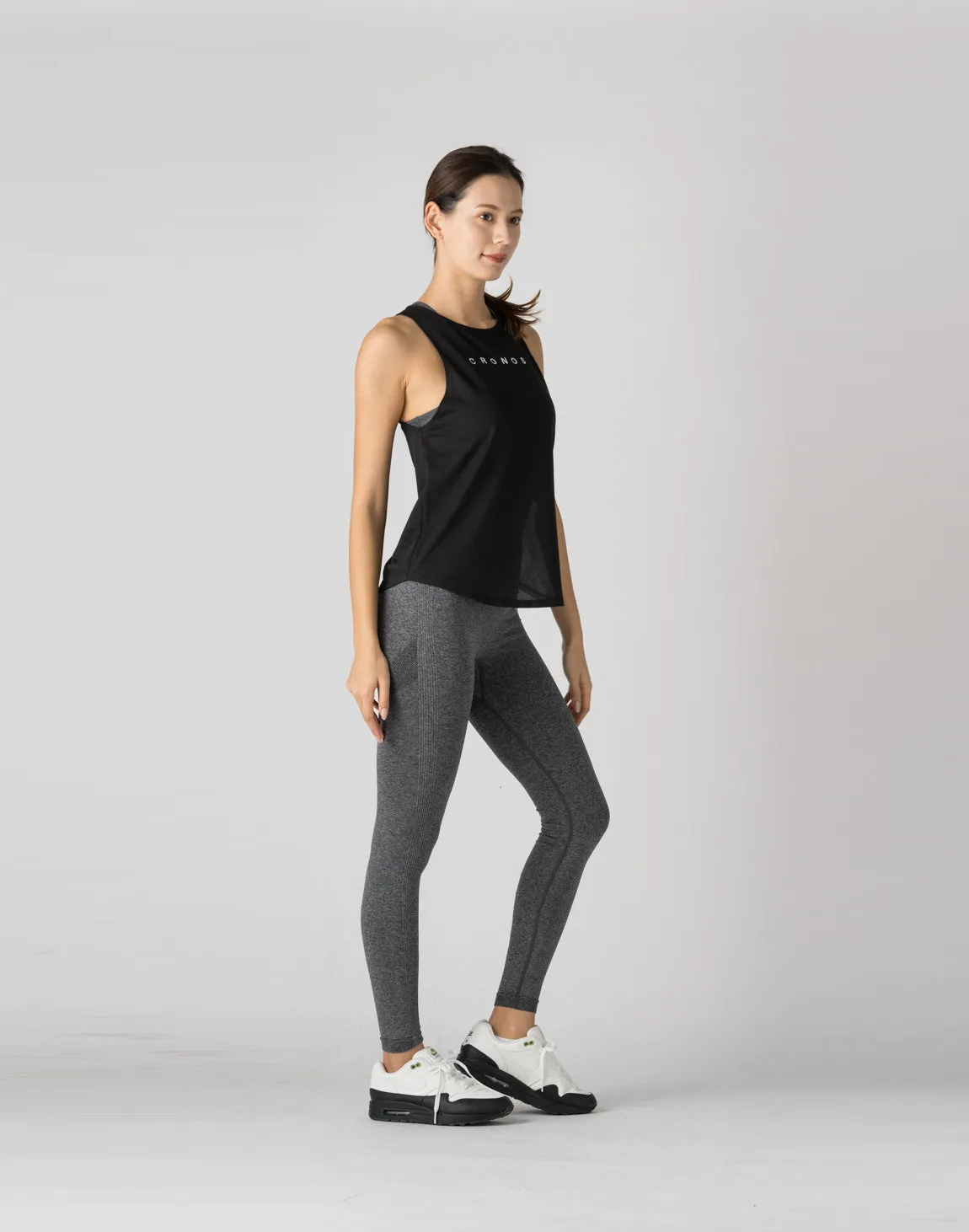 CRONOS WOMEN MESH TANKTOP【BLACK】