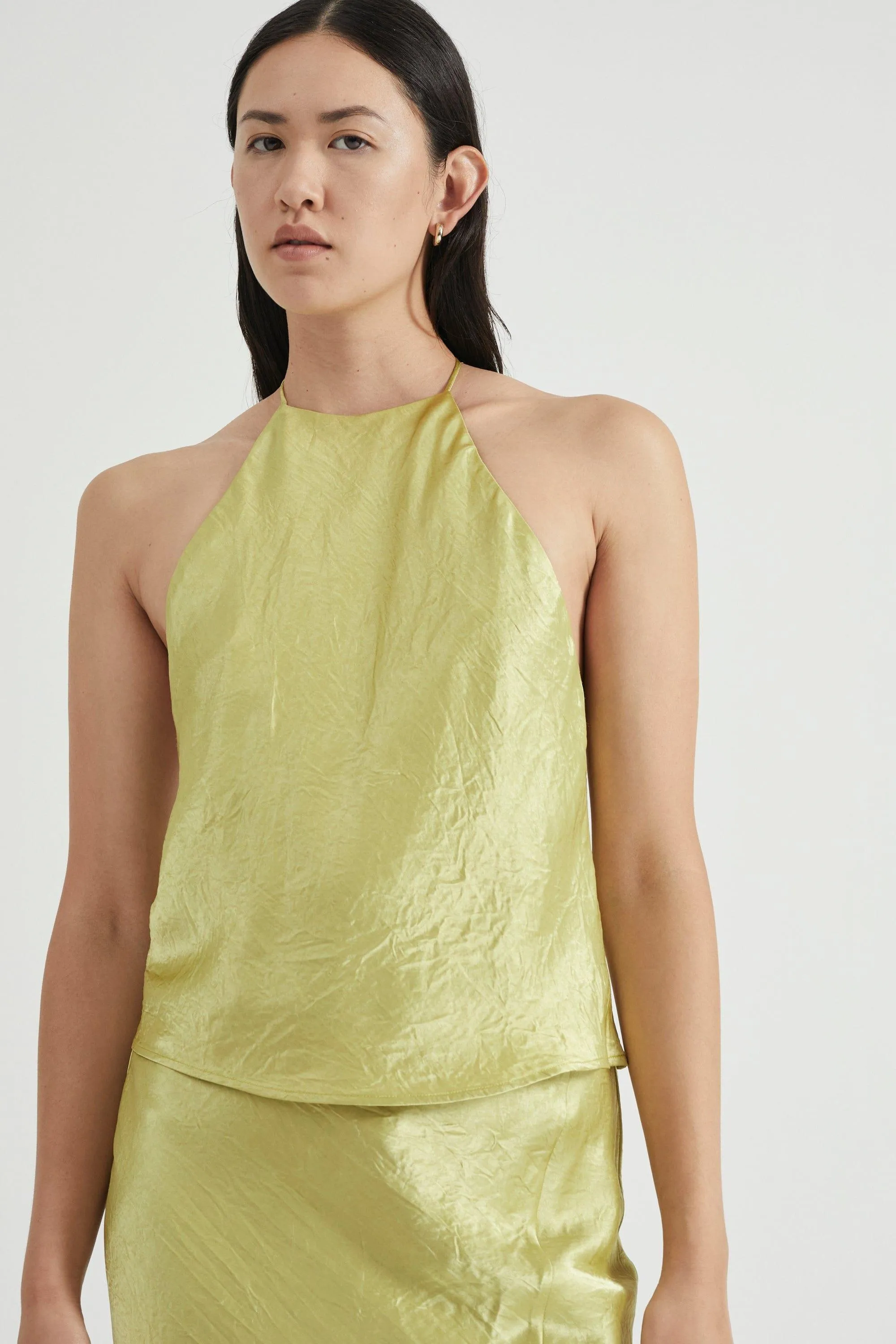 CRUSH BIAS HALTER TOP | KIWI