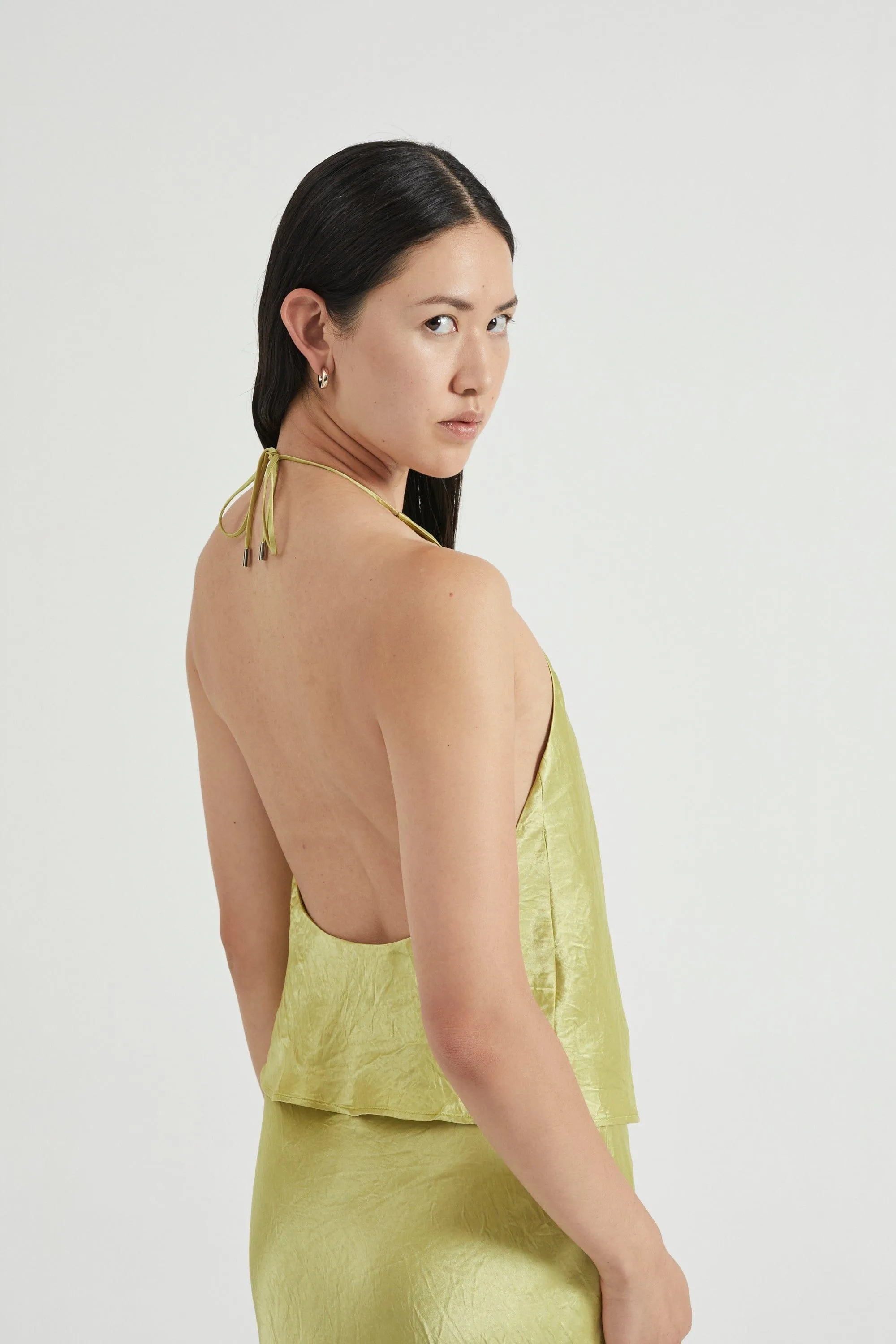CRUSH BIAS HALTER TOP | KIWI