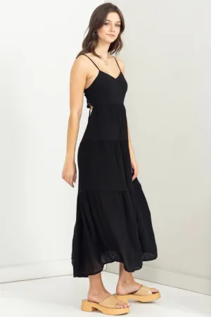 D132 TIE BACK MIDI DRESS
