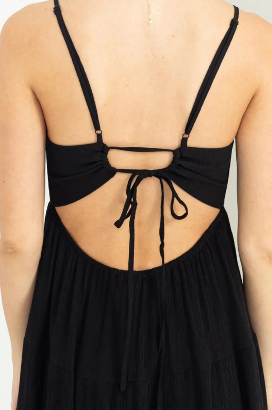 D132 TIE BACK MIDI DRESS
