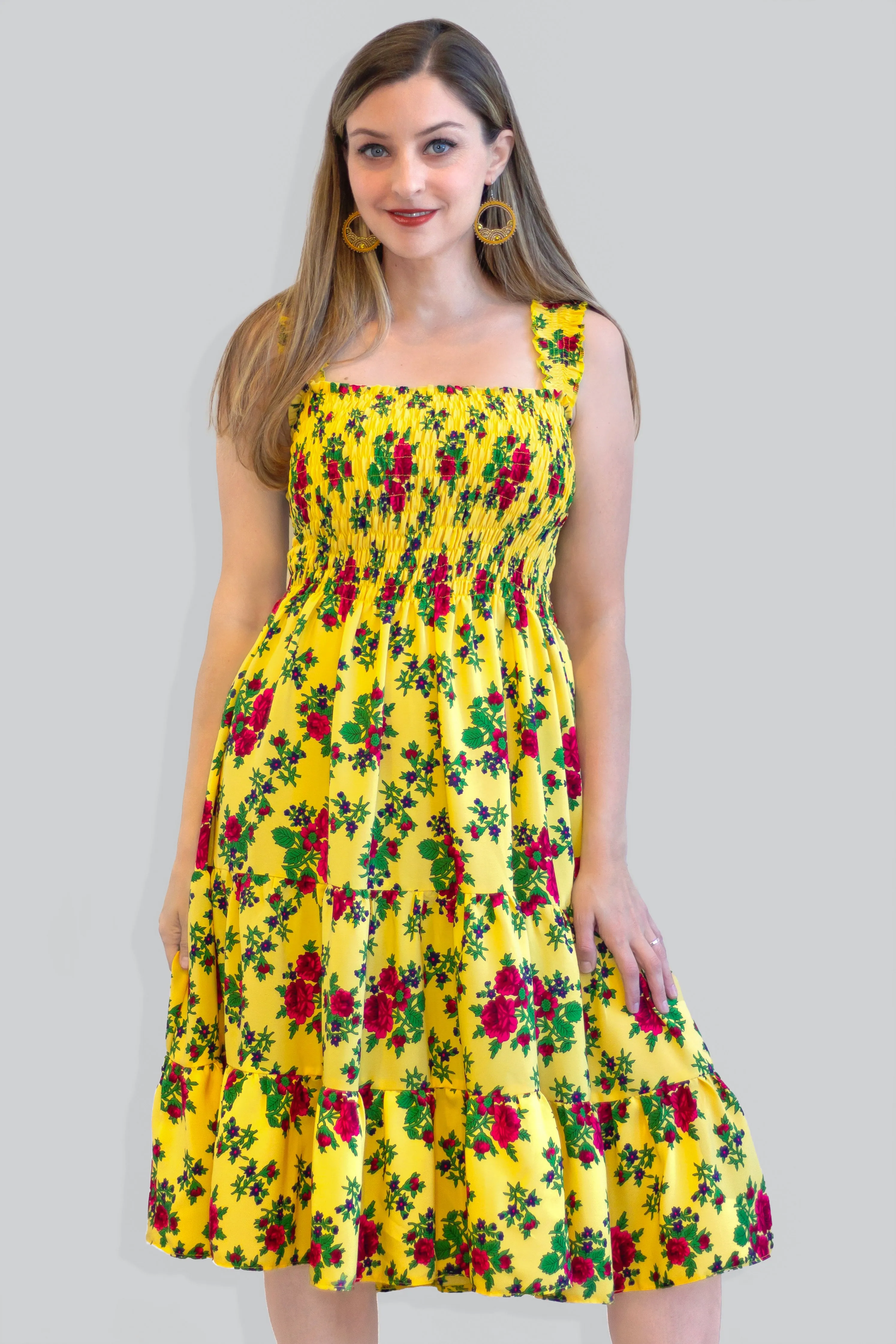 Daniela Yellow Rose Dress