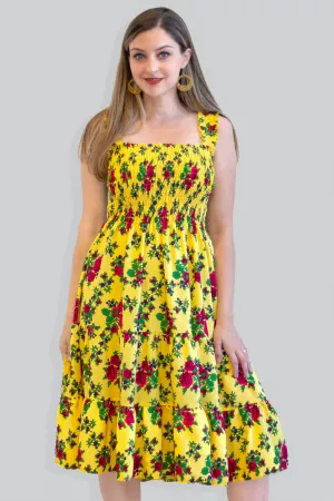 Daniela Yellow Rose Dress
