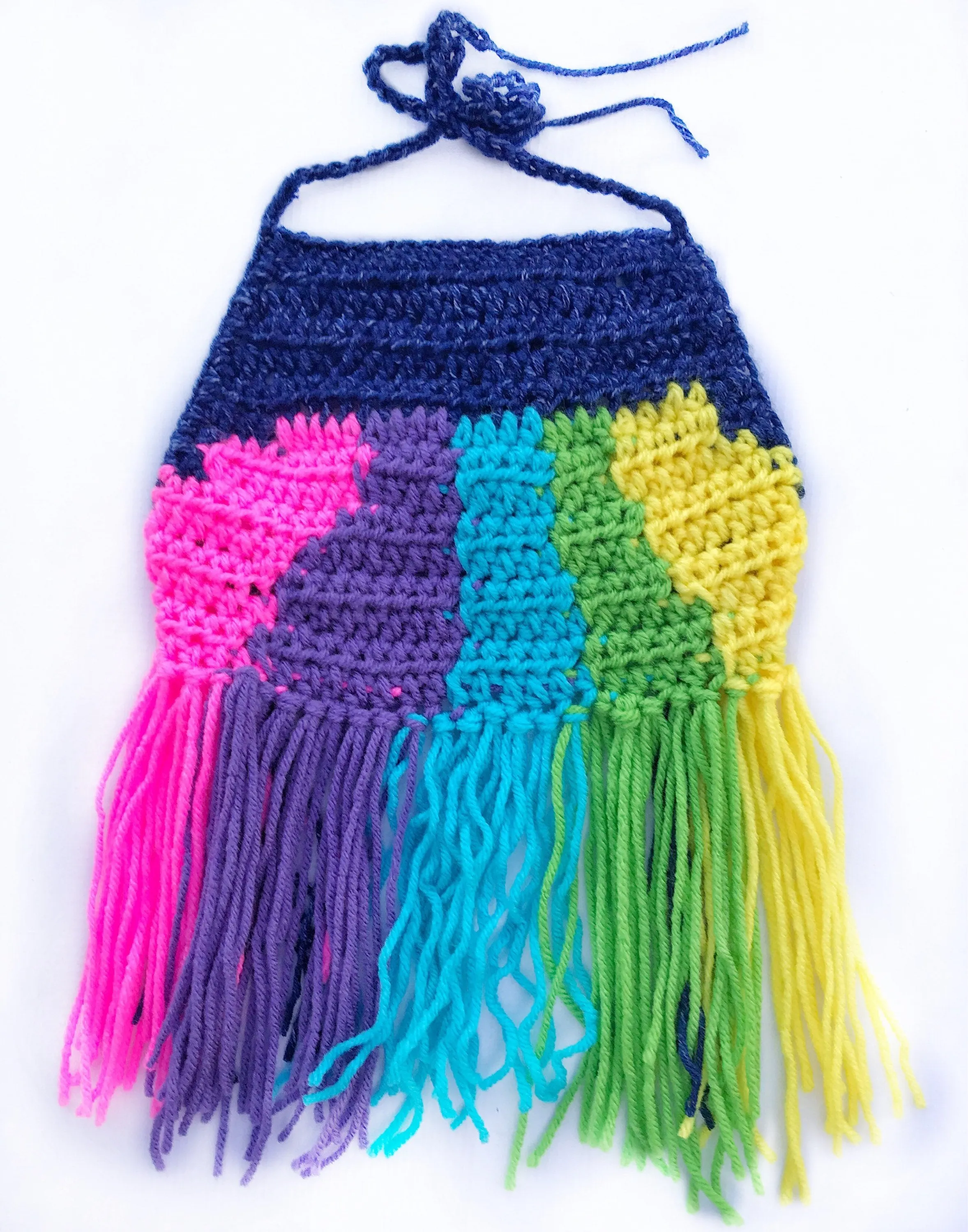 Denim and Neon Crop Top