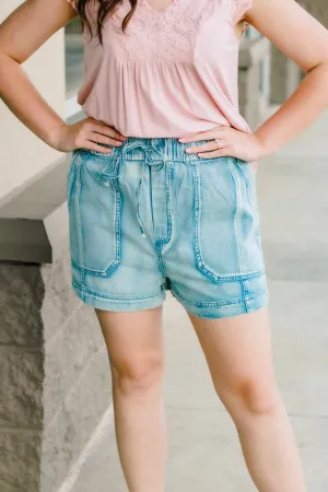 Denim Look Lover Pull On Shorts