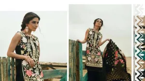 Dignified Black Color Pakistani Designer Hand Work Attire - C 1700