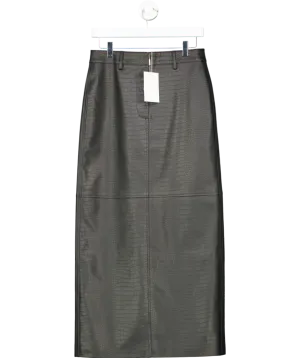 Elka Collective Black Akari Croc Midi Skirt UK 8