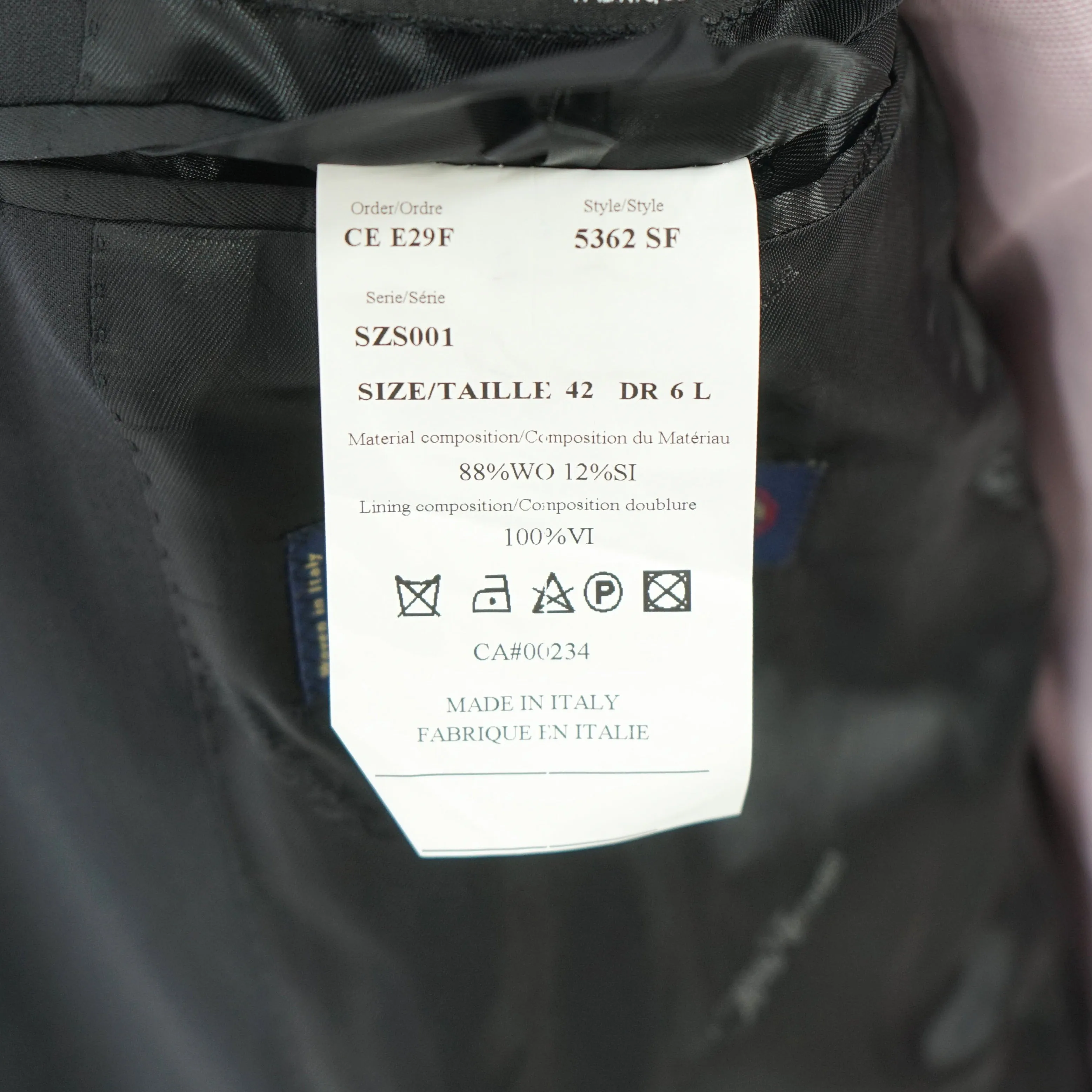 ERMENEGILDO ZEGNA - By SAKS FIFTH AVENUE SILK BLEND "SLIM" Black Suit - 42L