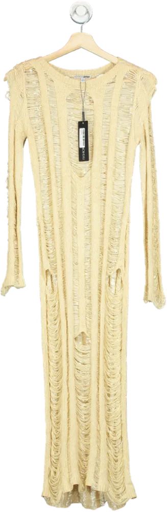 Fashion Nova Ivory Los Cabos Crochet Midi Dress XS