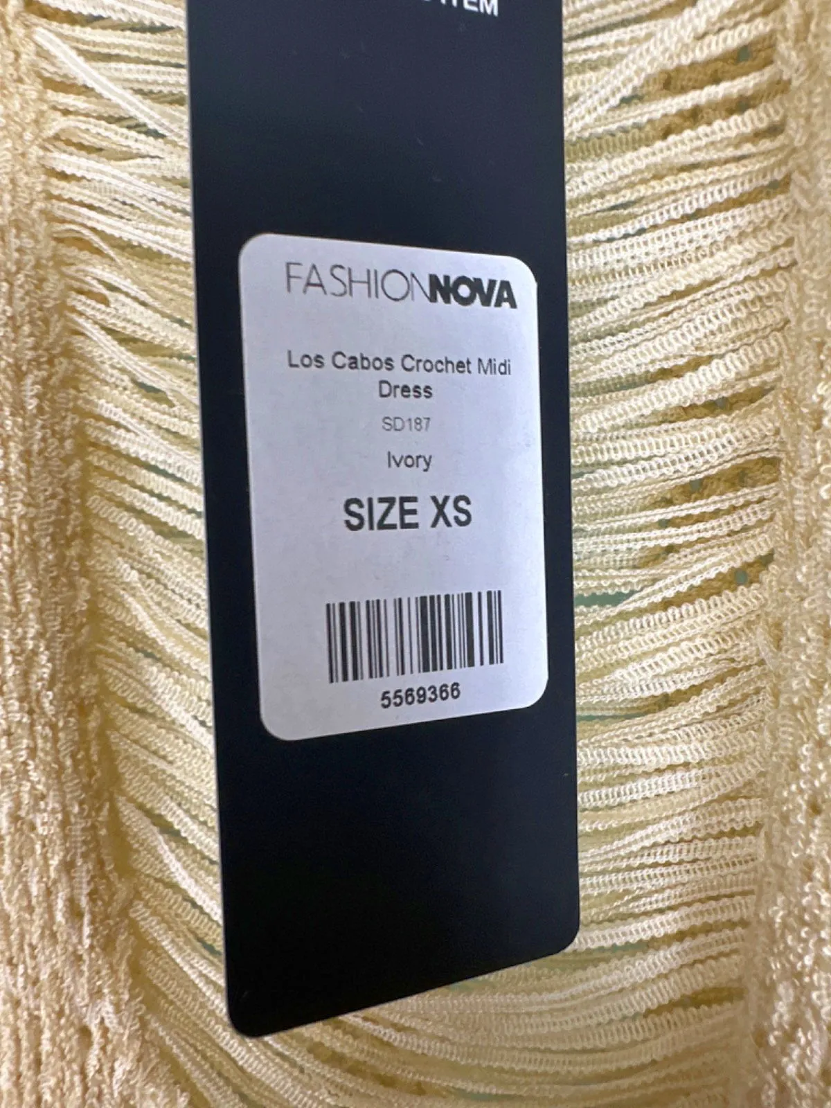 Fashion Nova Ivory Los Cabos Crochet Midi Dress XS