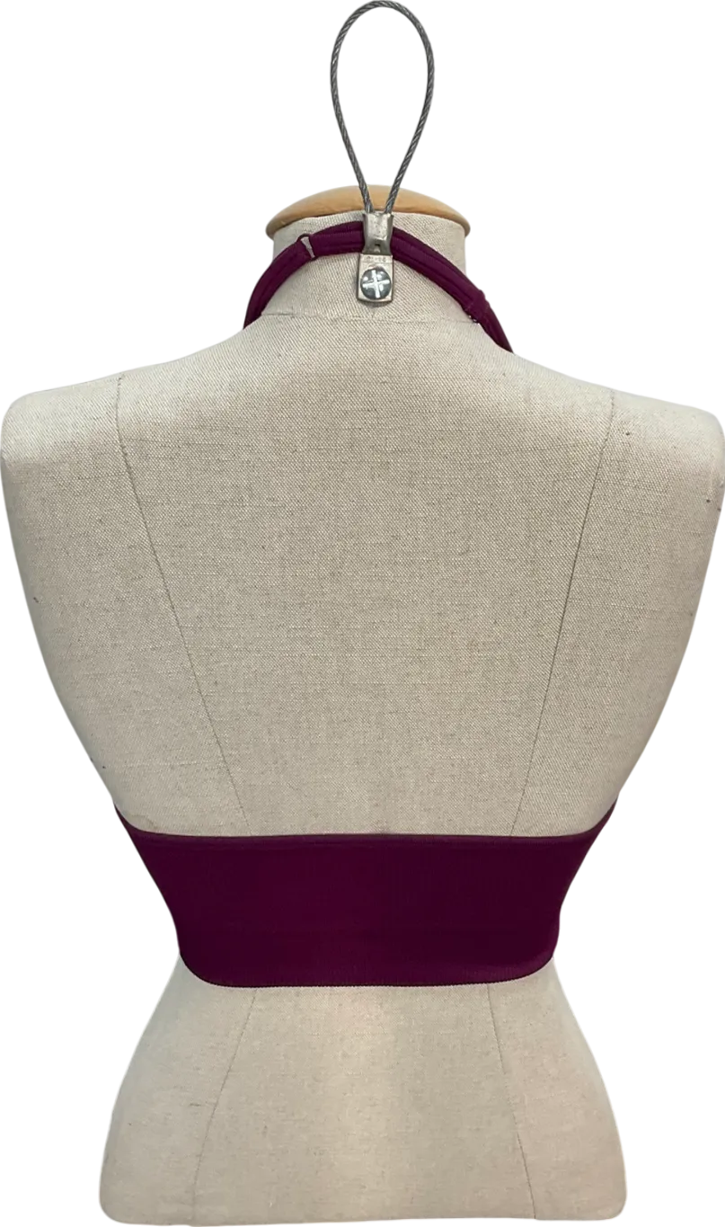 Fashion Nova Purple Halter Neck Crop Top UK XS