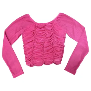 FBZ Hot Pink Mesh Ruched Top