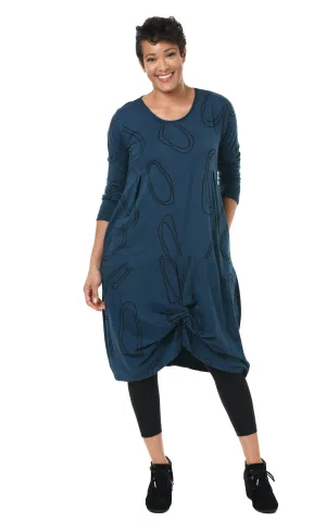 FINAL SALE SDM634 L/S Karma Dress in Legion Blue Bubbles*