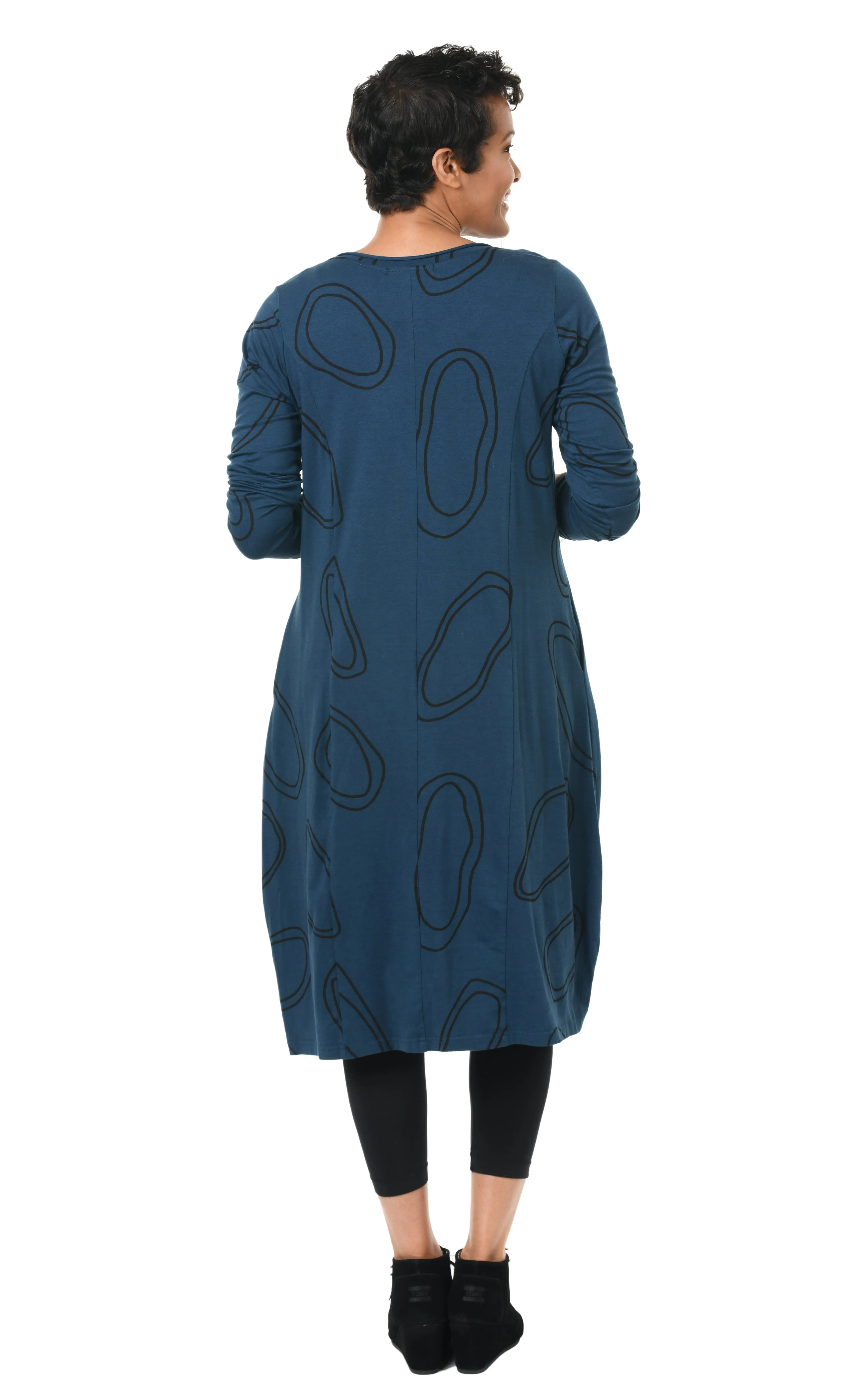 FINAL SALE SDM634 L/S Karma Dress in Legion Blue Bubbles*