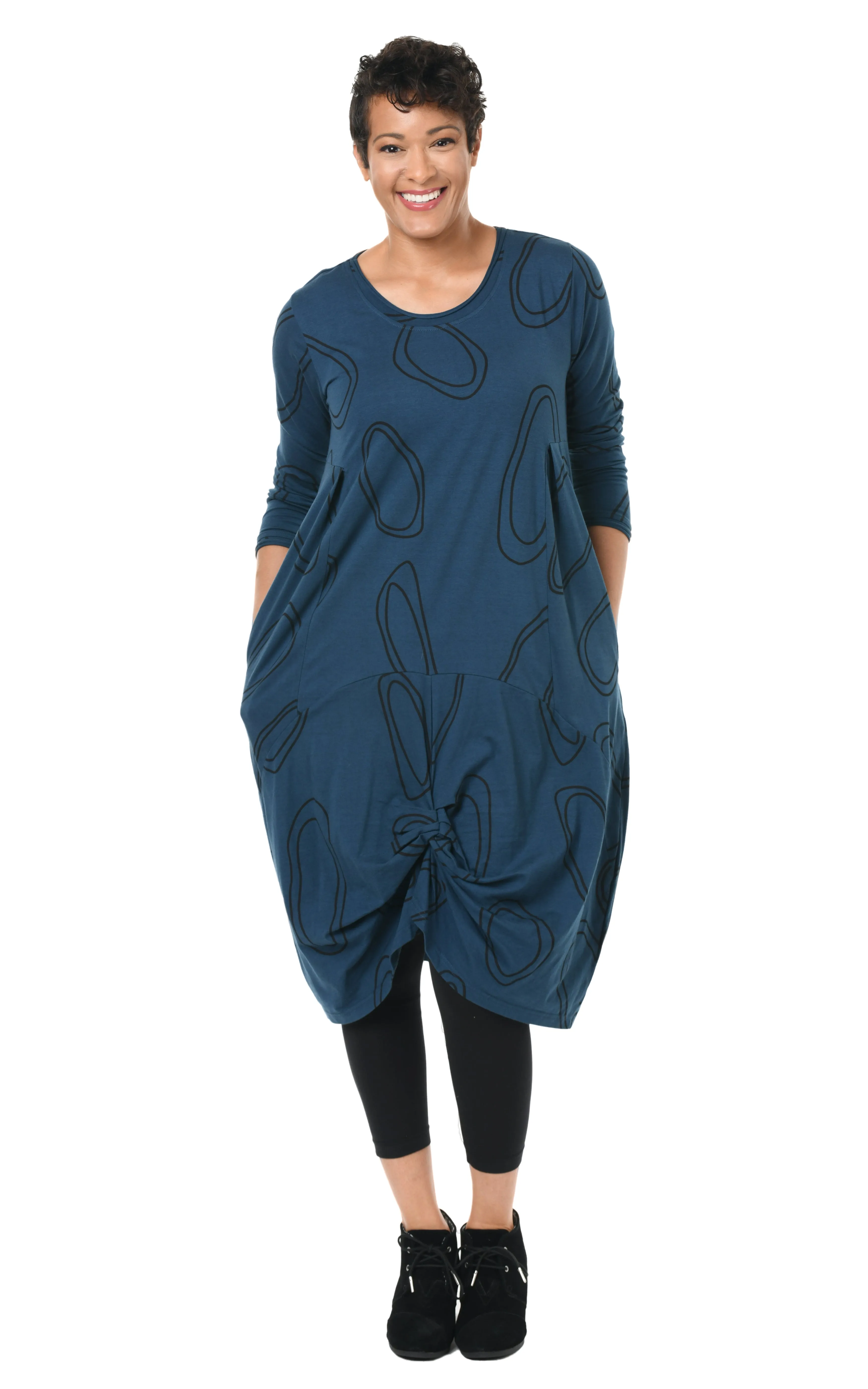 FINAL SALE SDM634 L/S Karma Dress in Legion Blue Bubbles*