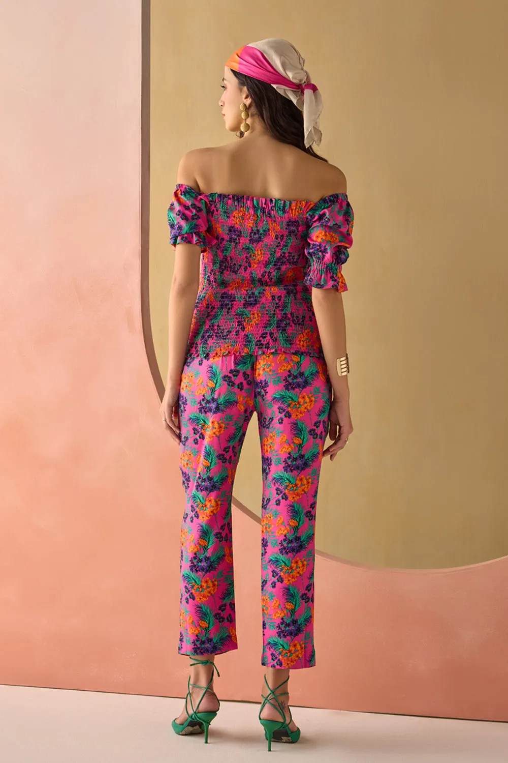 Floral Finesse Smocked Co-ord Set