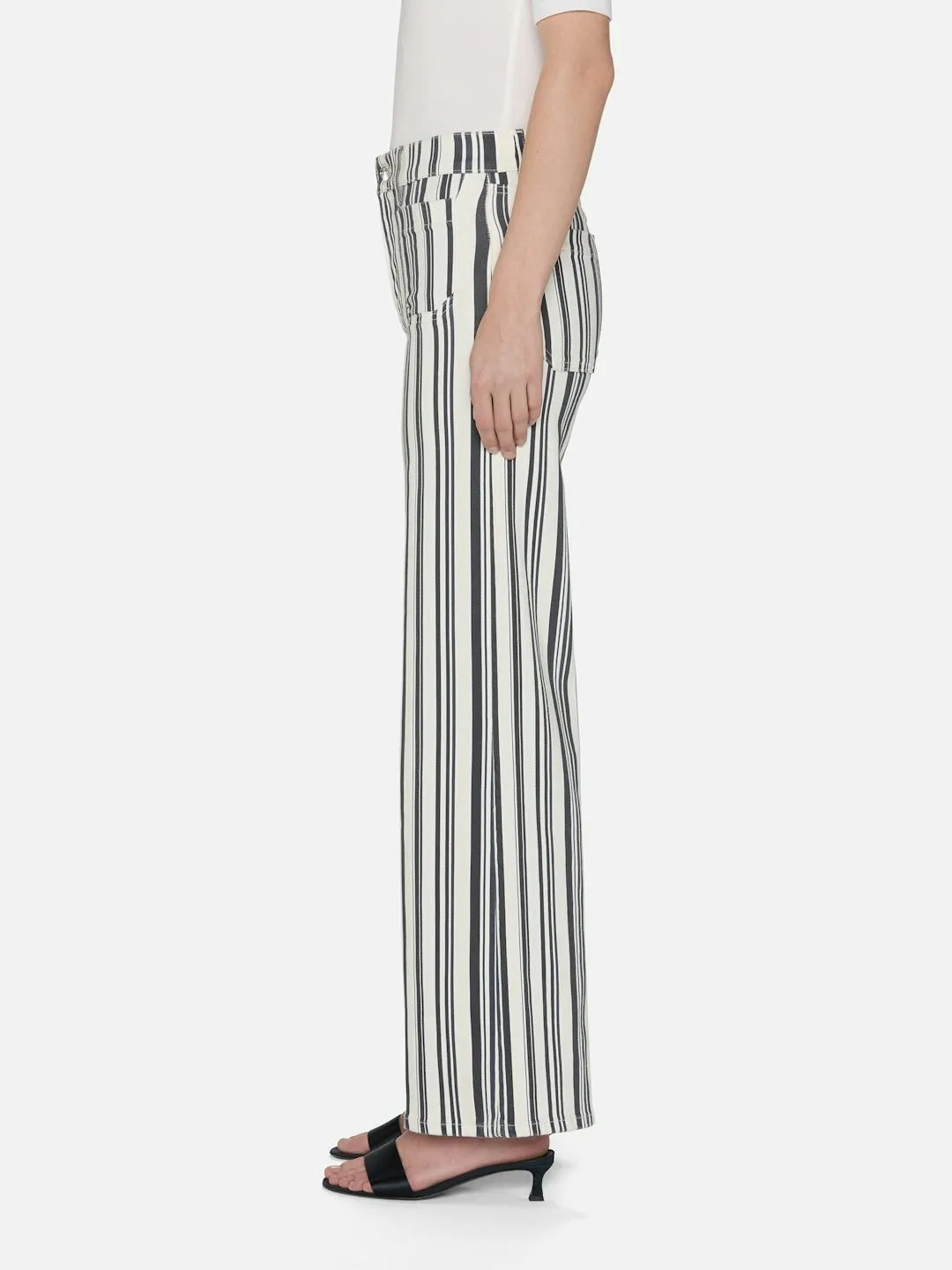 Frame Le Slim Palazzo Modernist Pocket in Navy Stripe