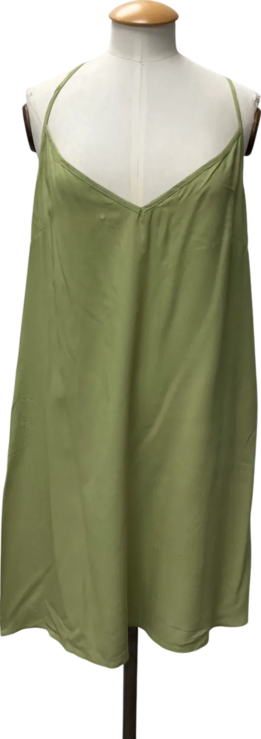 Free People Green V Neck Midi Dress UK M