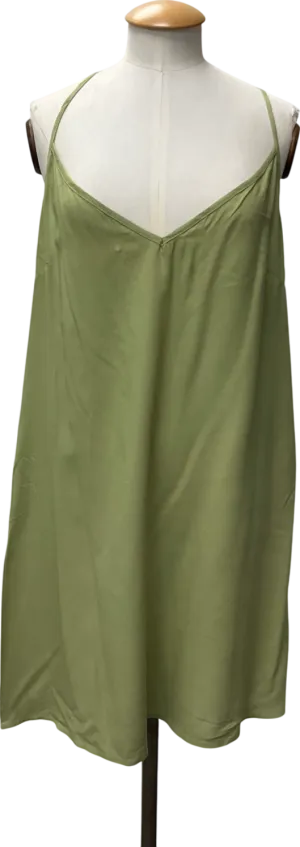 Free People Green V Neck Midi Dress UK M