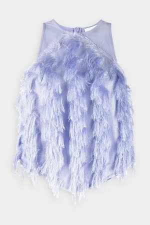 Fringe Mesh Top in Persian Violet
