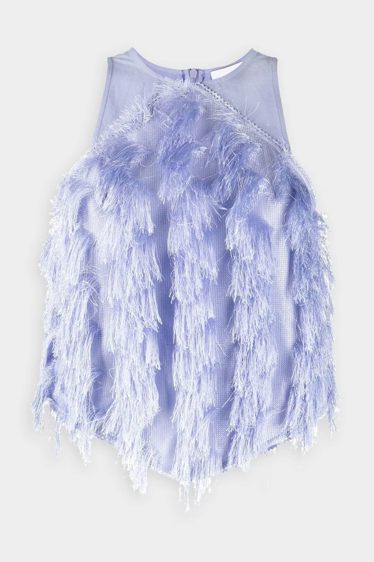 Fringe Mesh Top in Persian Violet