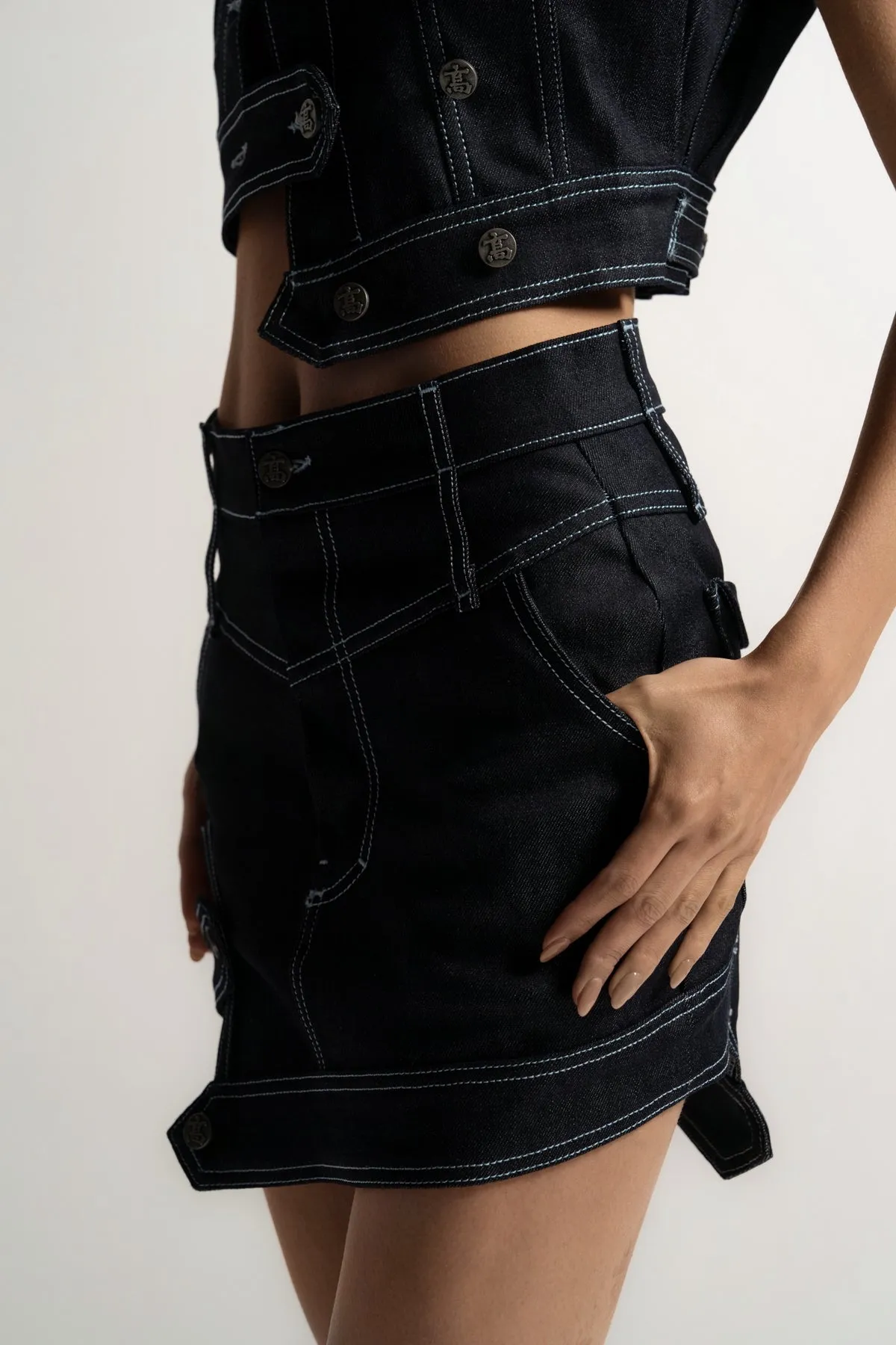 GAO | DENIM MINI SKIRT