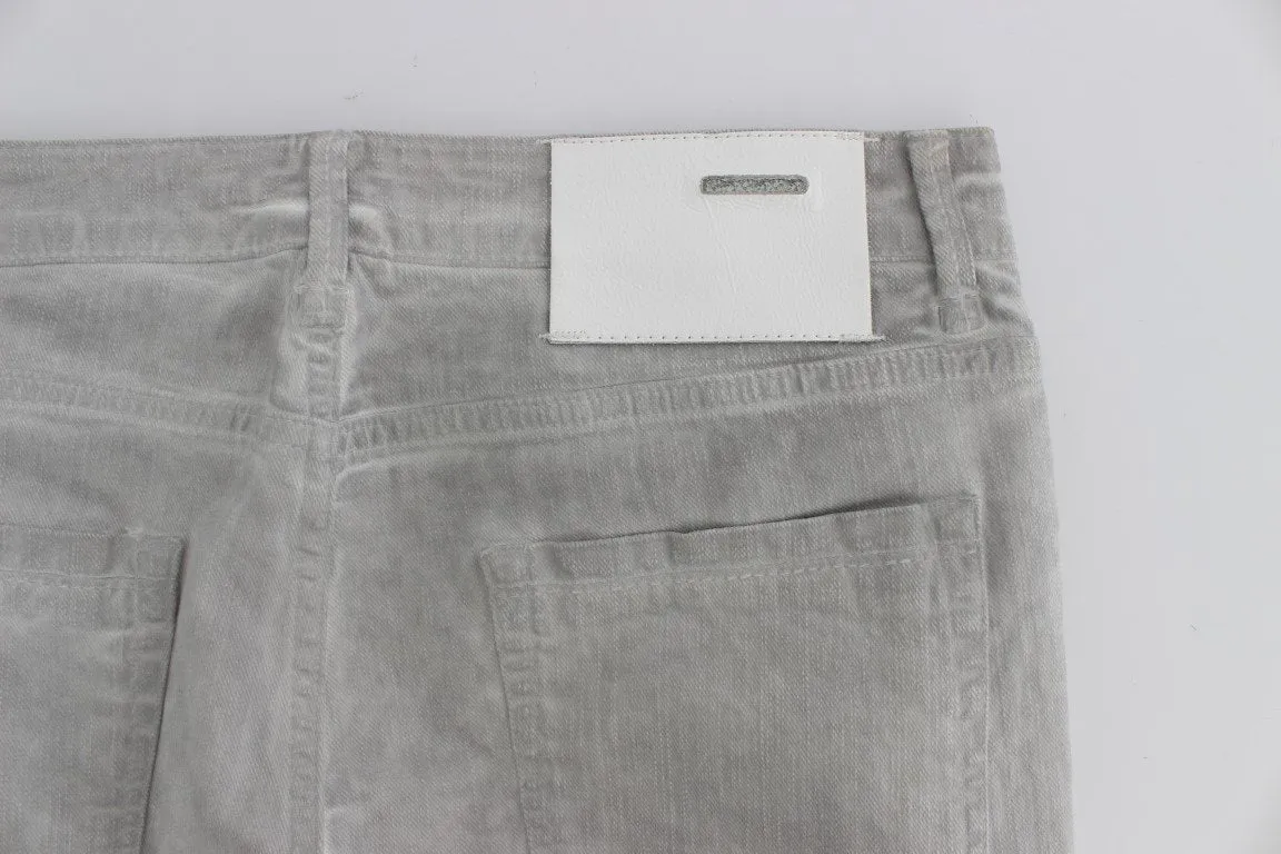 Gray Wash Cotton Stretch Slim Skinny Fit Jeans