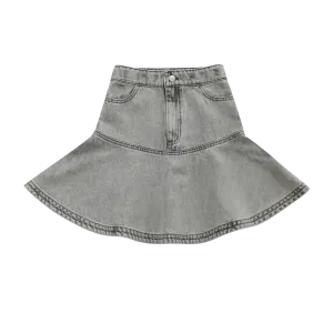 Grey denim short skirt by Little Parni
