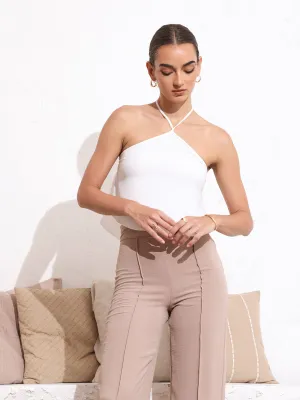Halter Neck Back Tie Up Top