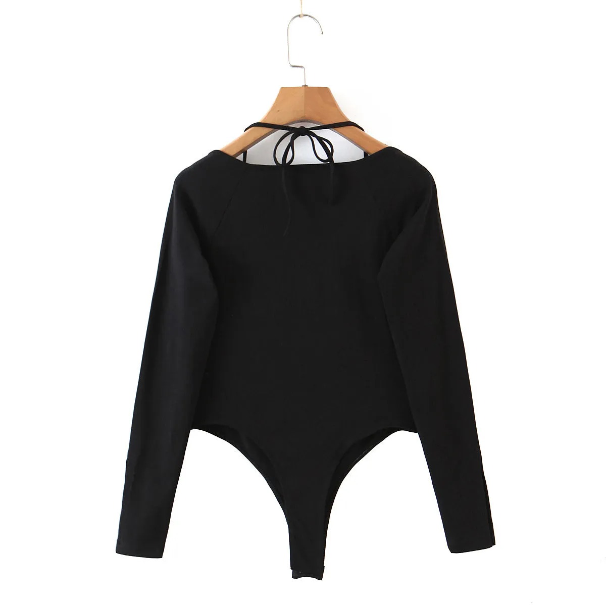 Halter Top Bodysuit with Sleeves