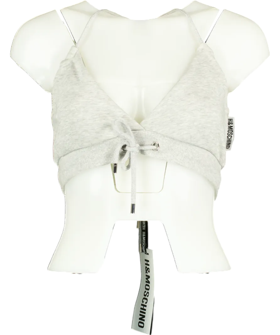H&M Grey X Moschino Halter Neck Bra Top UK 8