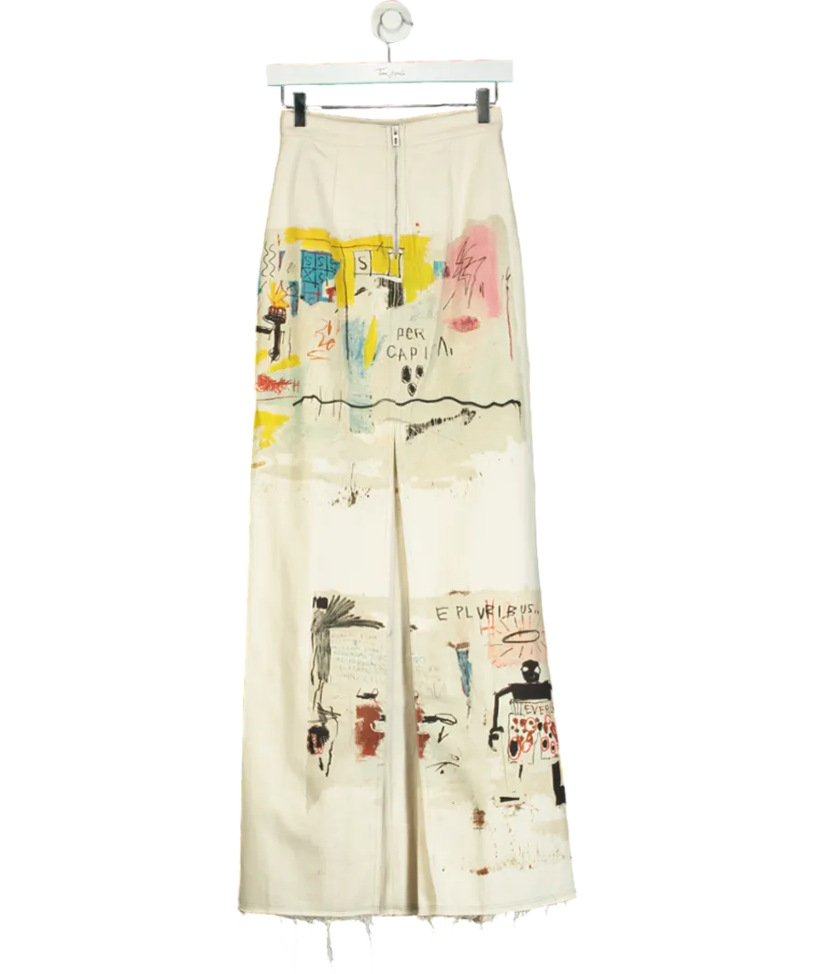 H&M Studio Beige Denim Skirt / Light Beige/basquiat UK XS