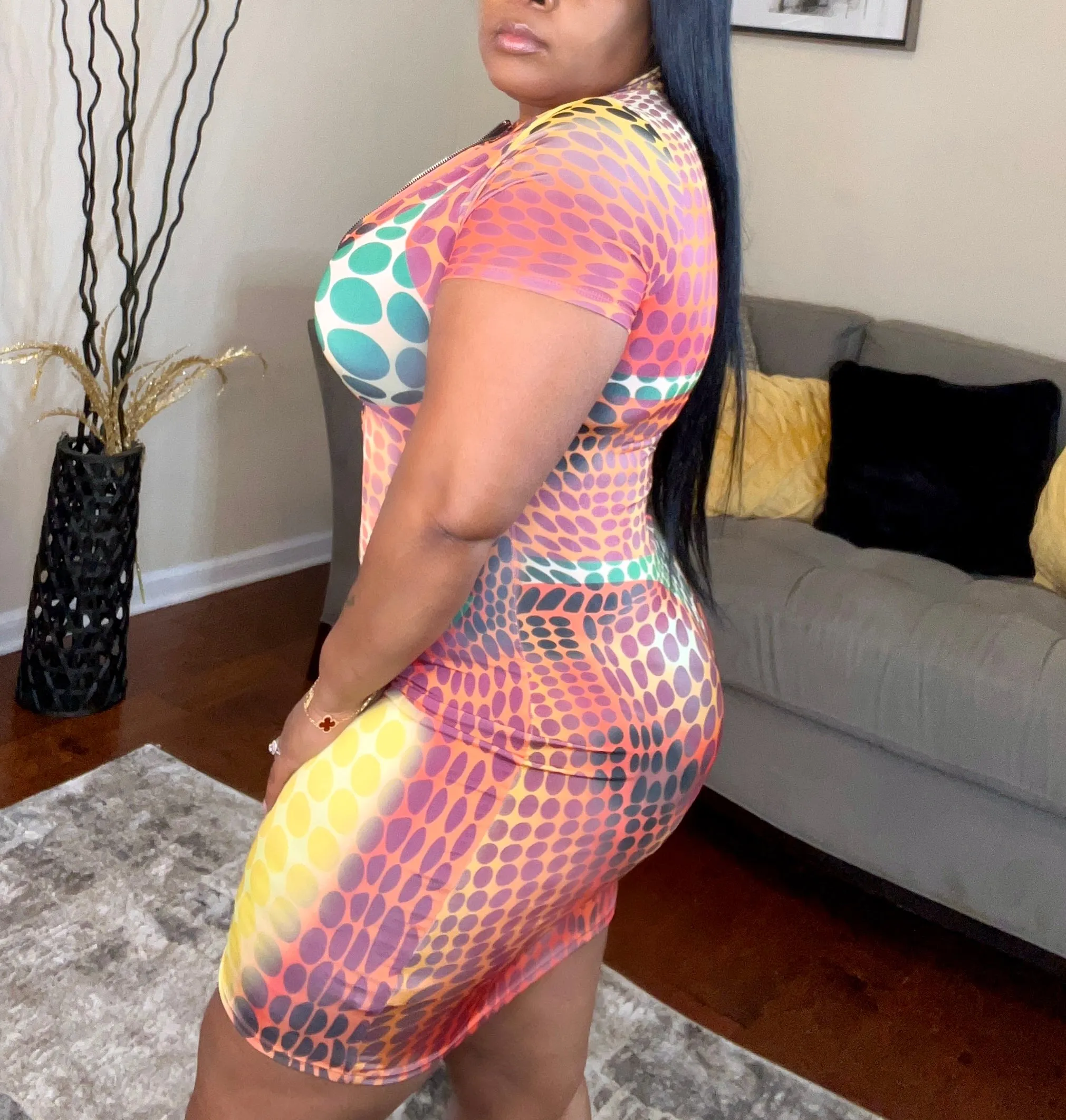 Heat Wave Dress - Orange/Mixed Color