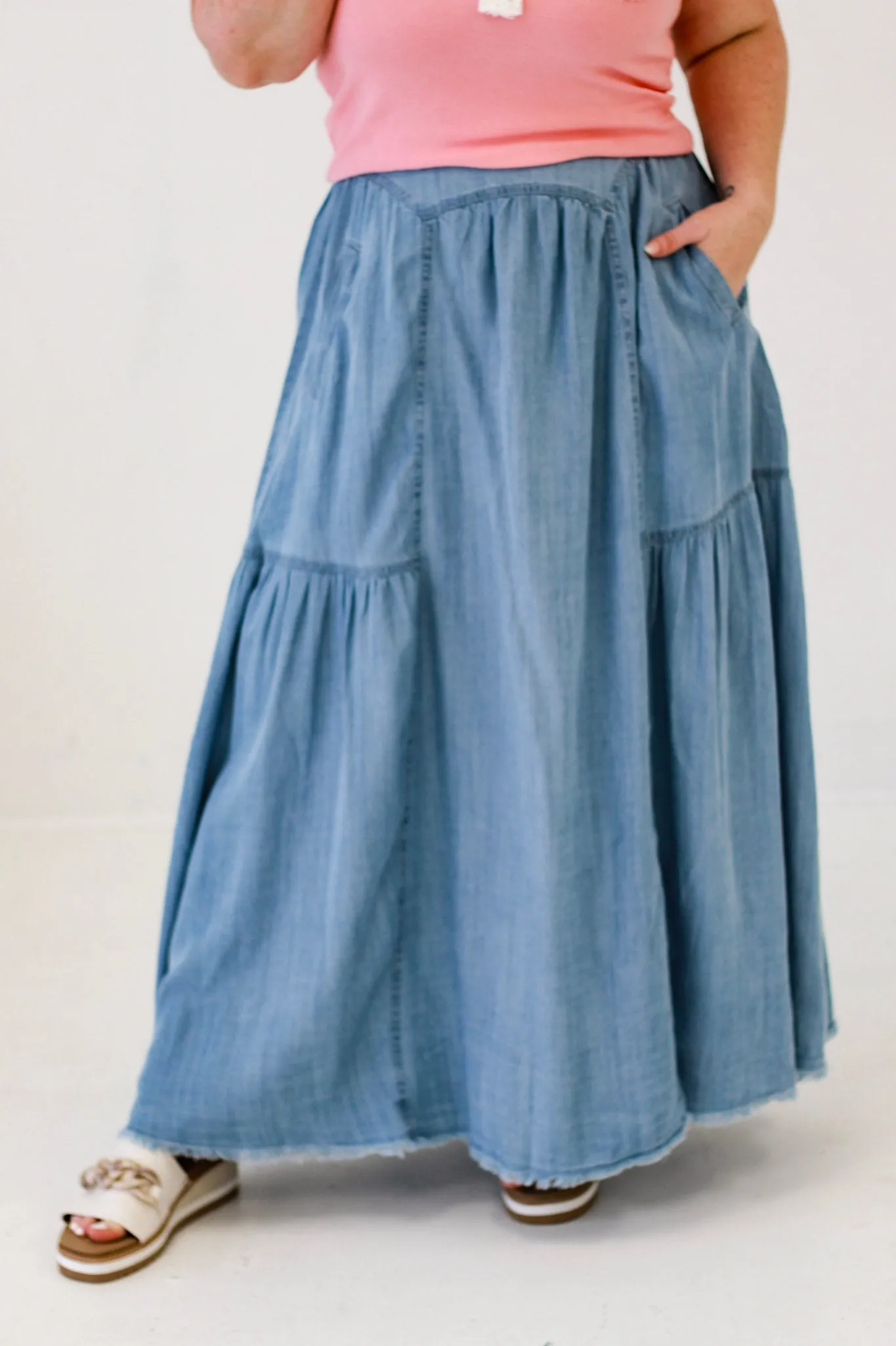 Here With Me Denim Skirt