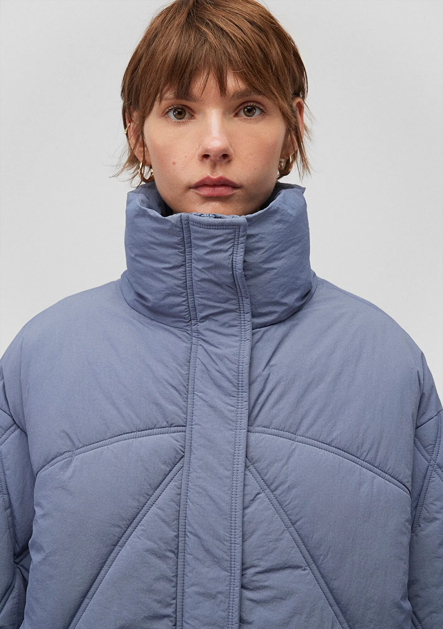High Collar Blue Jacket
