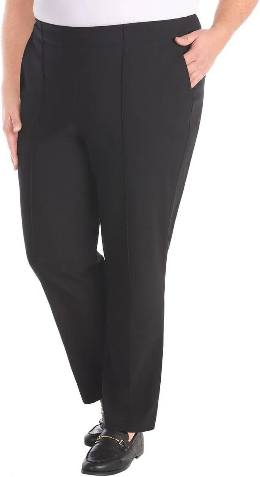 Hilary Radley Womens Ponte Pull-On Mid Rise Slim Leg Pants 1797446