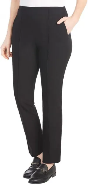 Hilary Radley Womens Ponte Pull-On Mid Rise Slim Leg Pants 1797446