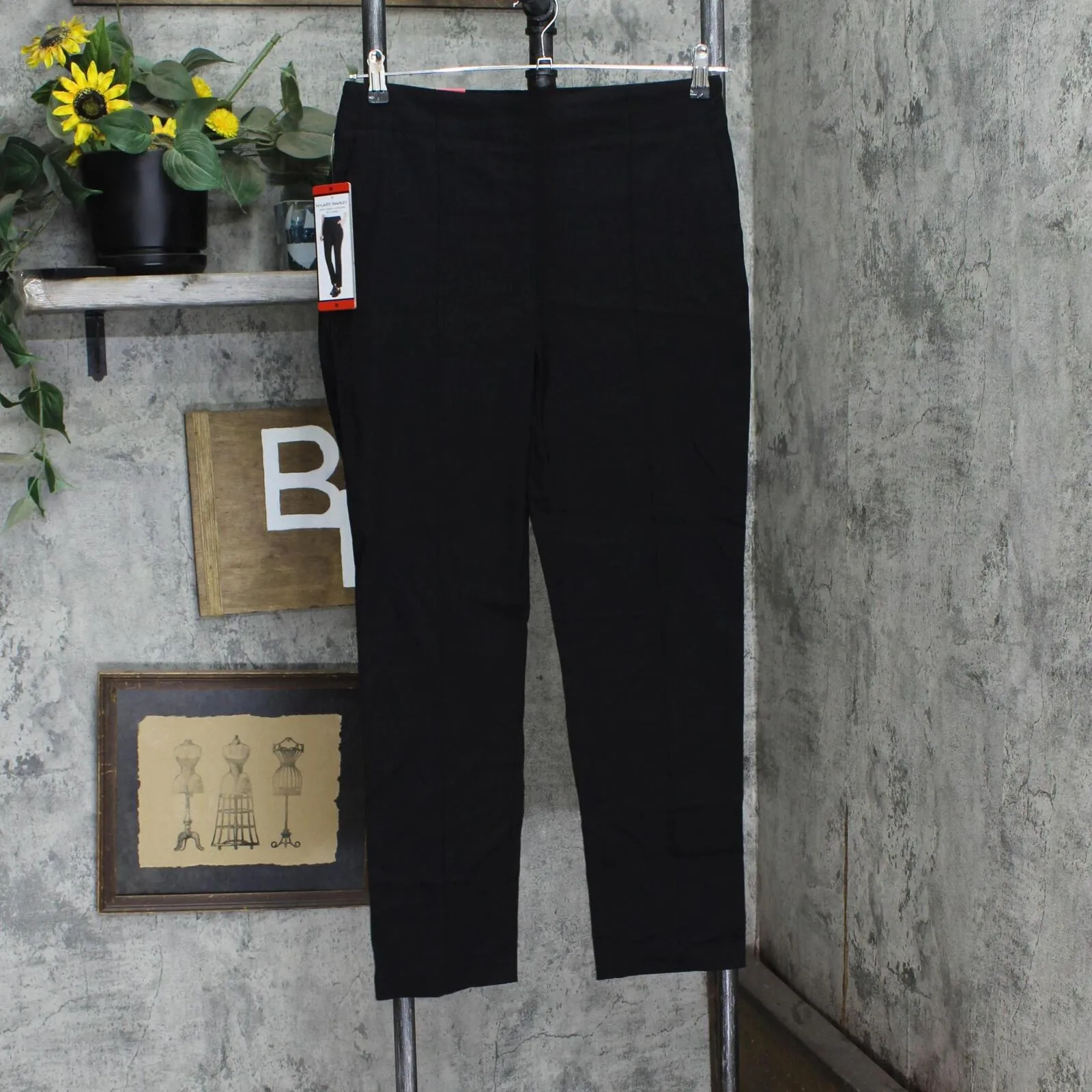 Hilary Radley Womens Ponte Pull-On Mid Rise Slim Leg Pants 1797446