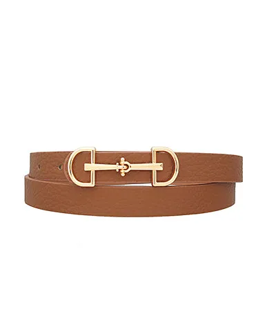 Horsebit Buckle Skinny Belt