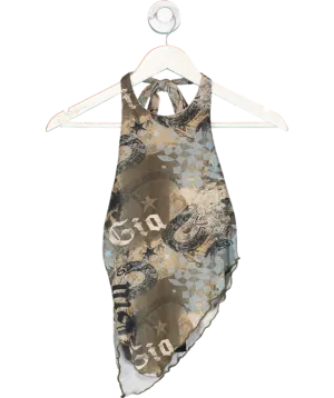 I.AM.GIA Green Theda Star Halter Neck Top UK XS