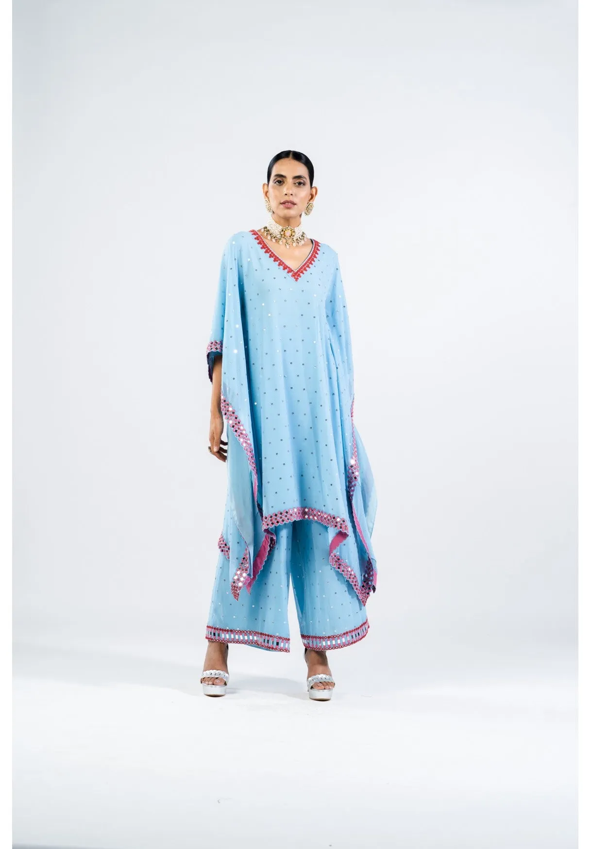 Ice Blue Kaftan Set
