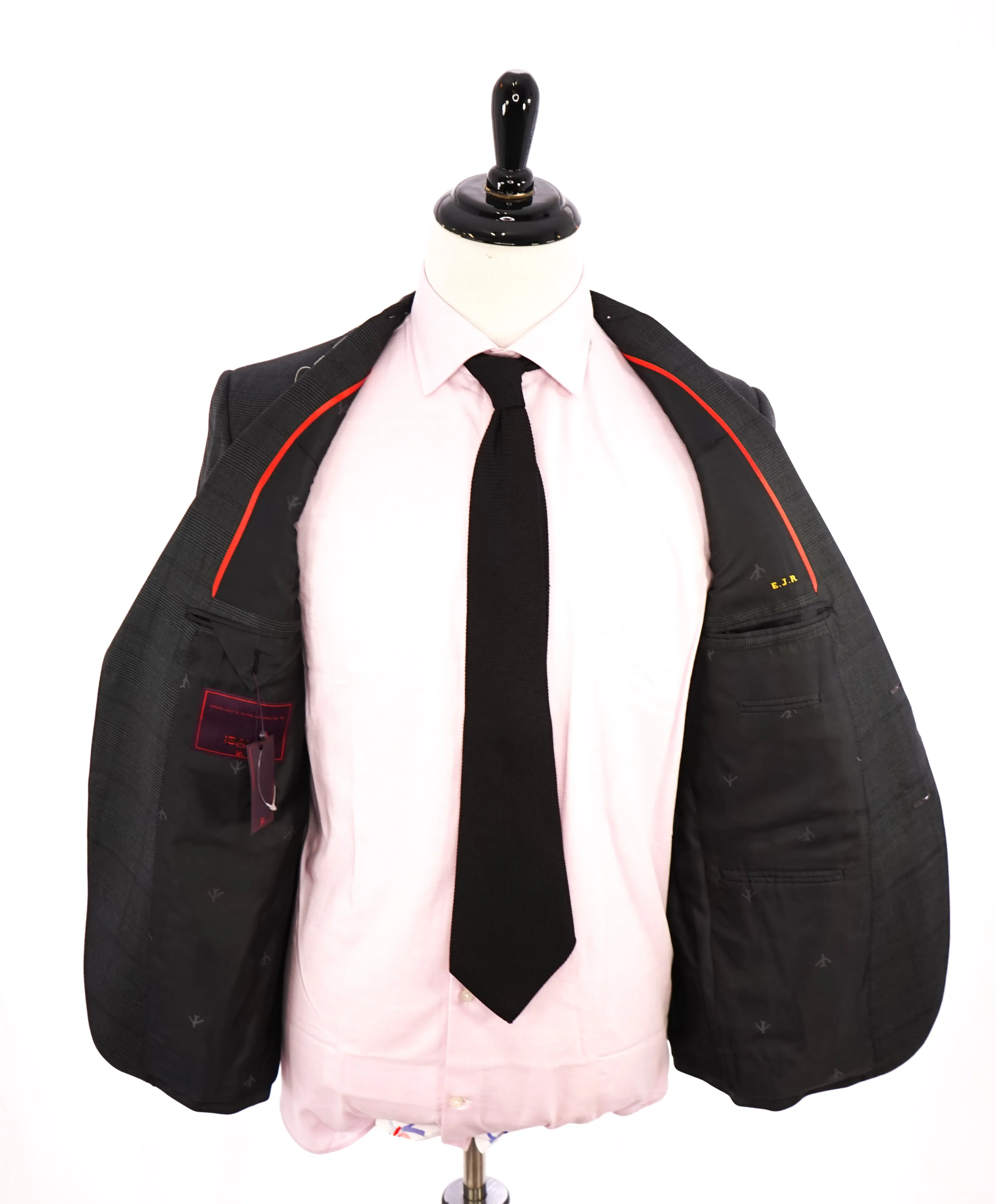 ISAIA - Prince of Wales Gray "BASE SANITA" LOGO *Custom 1/1* SLIM Suit - 38R